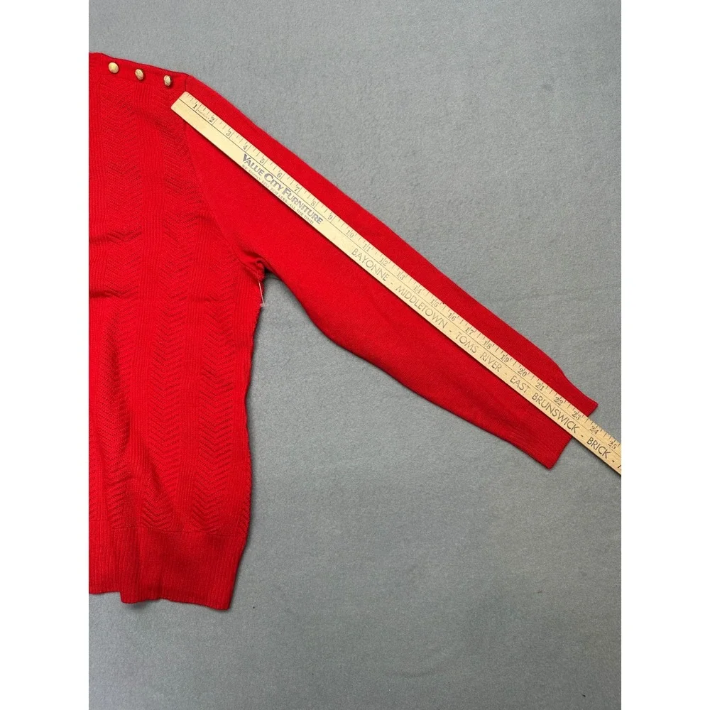 Love Scarlett‎ Vixen Red Mock Neck Sweater Gold Button Shoulder Chevron XL NEW